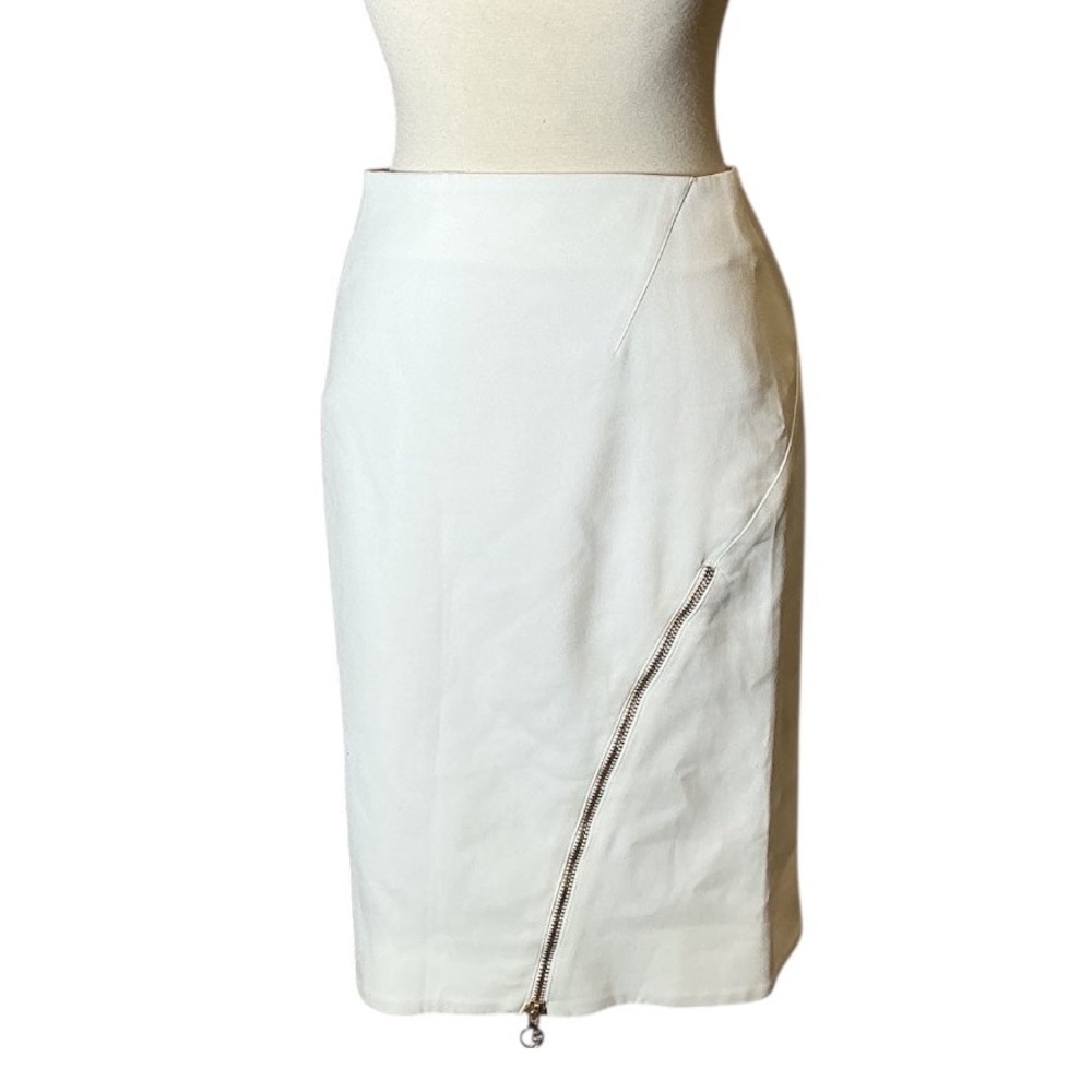 Versace White Zipper Pencil Skirt Size 42 Medium